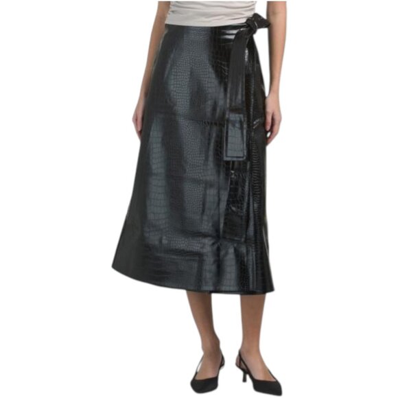 Toccin Dresses & Skirts - TOCCIN Beatrice Faux Leather Wrap Skirt